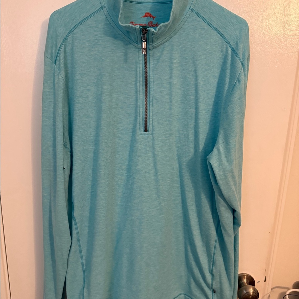 Tommy Bahama IslandZone Quarter-Zip Pullover | Size LG | Light Blue Marlin